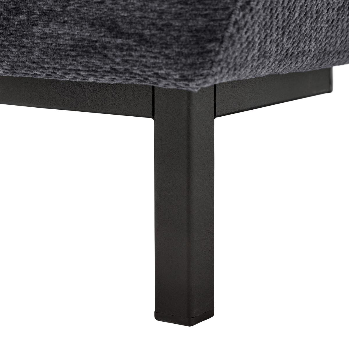 Rohová sedačka FOCUS L, ľavá, sivá ženilka - čierna/sivá, Konventionell, drevo/textil (167/256cm) - Based