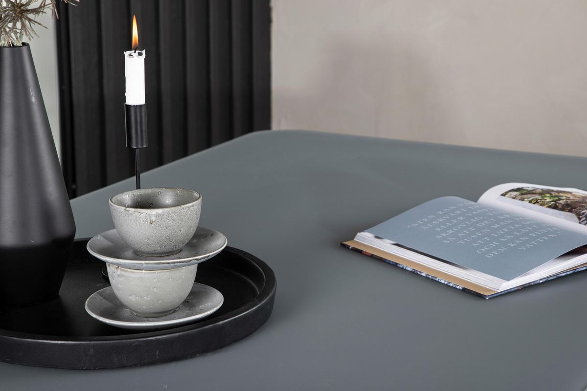 Gartentisch Virya - Schwarz/Grau, KONVENTIONELL, Glas/Metall (160/90/74cm) - Gardenson