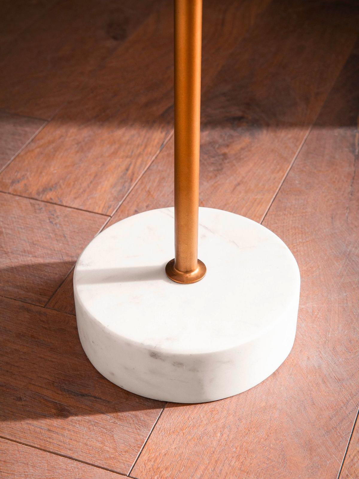 Beistelltisch Goldfarben, Eiche L: 45 cm - Eichefarben/Goldfarben, Design, Holz/Stein (45/40/55cm) - Livetastic