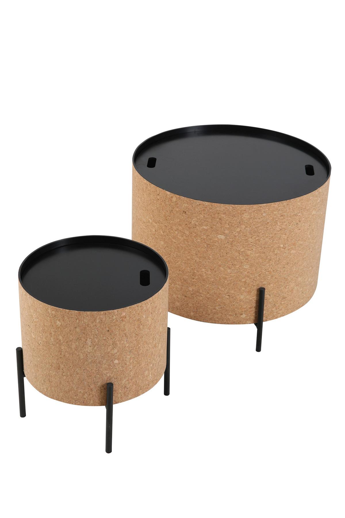 Couchtischset Naturfarben/schwarz B: 63 Cm - Schwarz/Naturfarben, Design, Holz/Holzwerkstoff (63-41,5/63-41,5/48,5-36,5cm) - Livetastic