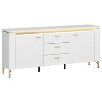 Tv-elem Lazio - aranyszínű/fehér, Trend, faalapú anyag (155,3/70/40cm)