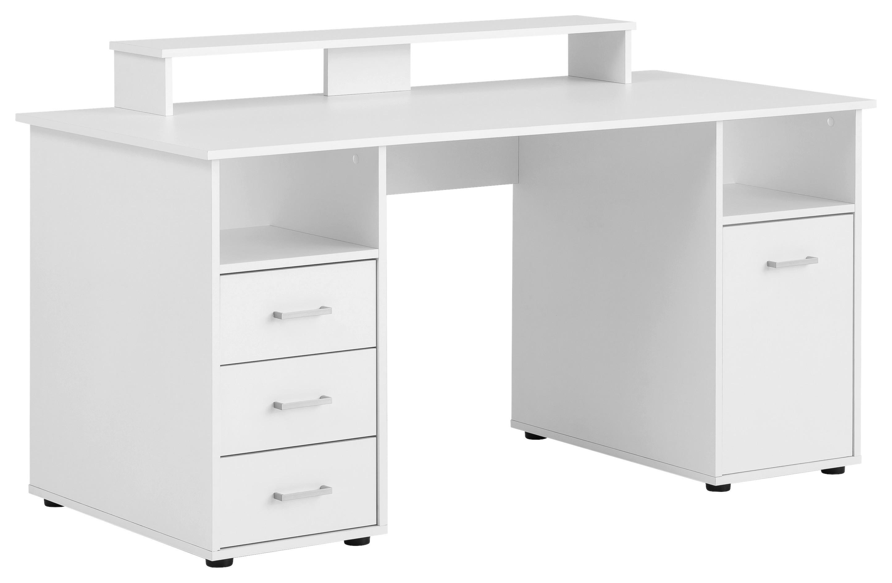 Schreibtisch B 67 Cm H 73,5 Cm Jonte, Weiß - Schwarz/Weiß, MODERN, Holzwerkstoff (150/70/70cm)