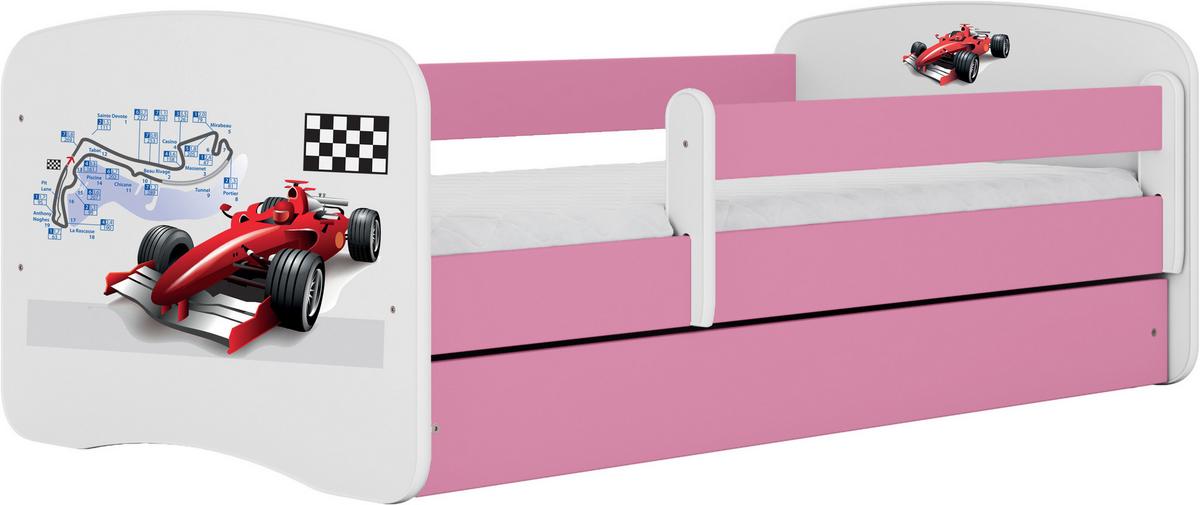 Kinder-/Juniorbett Babydreams inkl. Matratze 80x160 - Pink/Birkefarben, MODERN, Holz/Holzwerkstoff (80/160cm) - MID.YOU