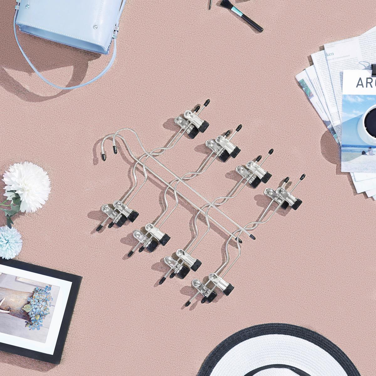 Kleiderbügelset Schwarz/silberfarben B: 33 Cm - Silberfarben/Schwarz, Basics, Kunststoff/Metall (33cm)