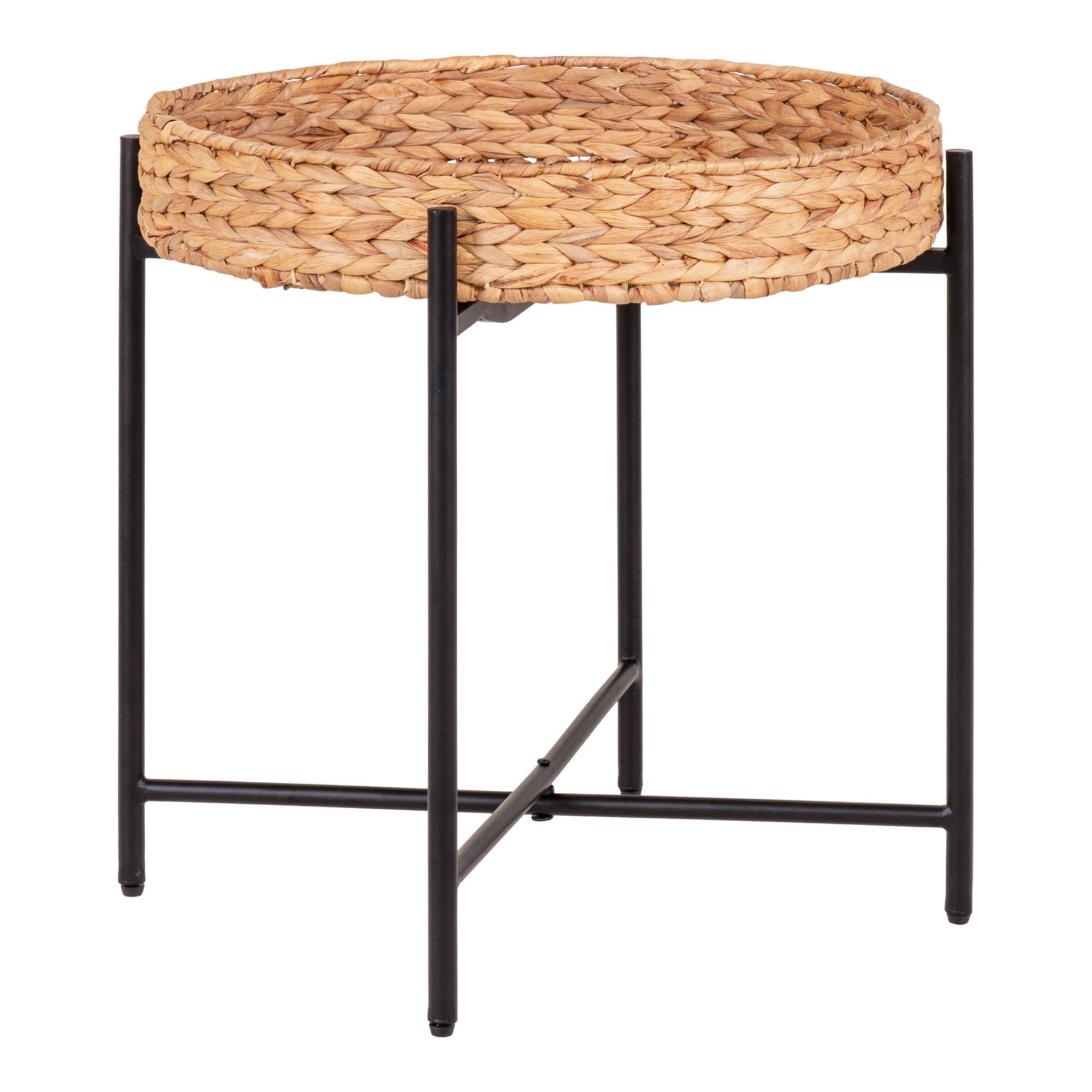 Beistelltisch Naro Braun Schwarz B: 50 cm - Schwarz/Braun, Design, Naturmaterialien/Metall (50/48.5/50cm)