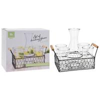 Gläserset 6er-Set 4x450ml Gläser, 1L Karaffe - Transparent, Basics, Glas (30/17,5/28cm)