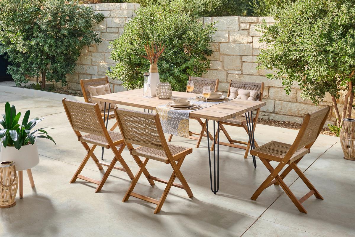 Gartentisch Bergen Aus Akazienholz L: 180 Cm - Schwarz/Akaziefarben, MODERN, Holz/Metall (180/75/100cm) - Beldano