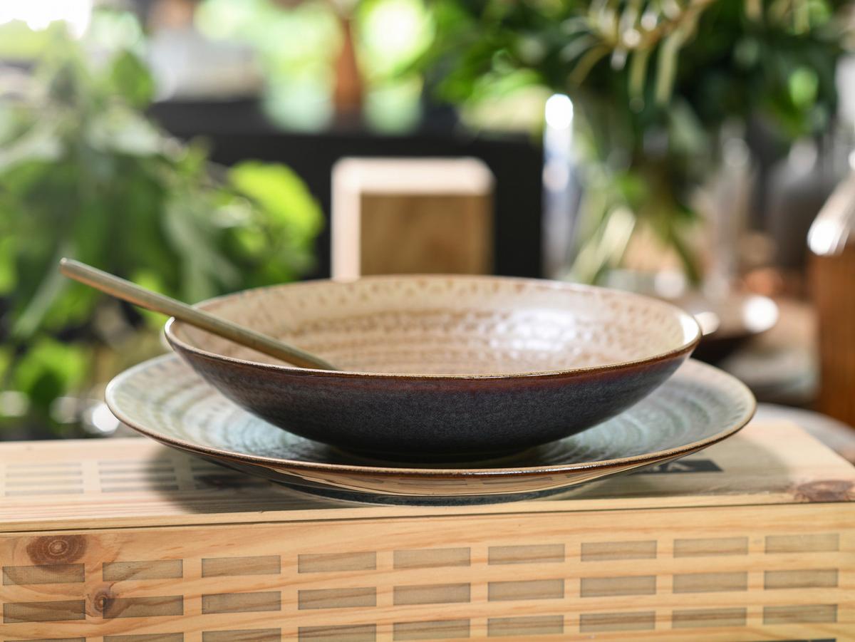 Tafelservice Neapel 16-Teilig Steinzeug, Braun, 4 Personen - Sandfarben/Braun, Basics, Keramik - Creatable