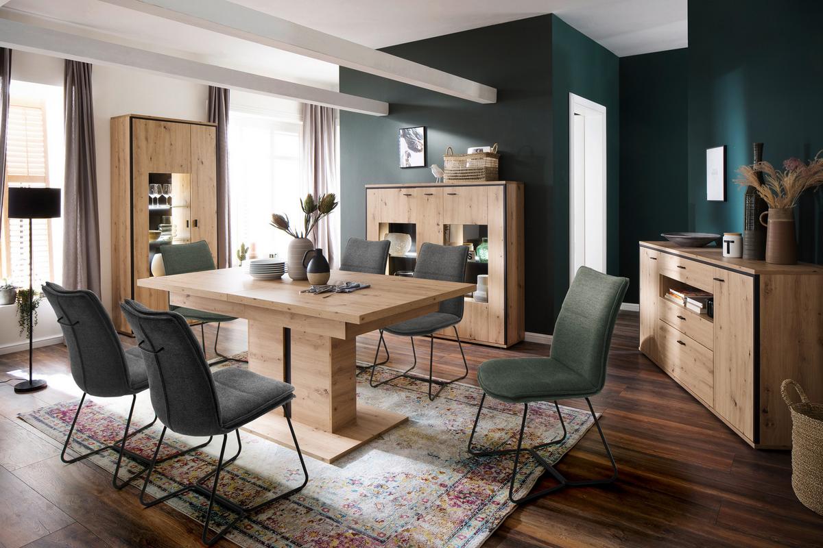 Esstisch ausziehbar Buenos Aires 180-280x100 cm - Eichefarben/Anthrazit, Design, Holzwerkstoff (180-280/100/77cm) - MID.YOU