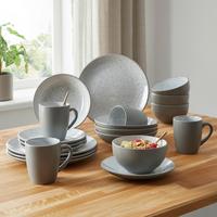 kombinovaná souprava 20-dílná pro 4 osoby - šedá, Moderní, keramika (39/29/29cm) - Mömax