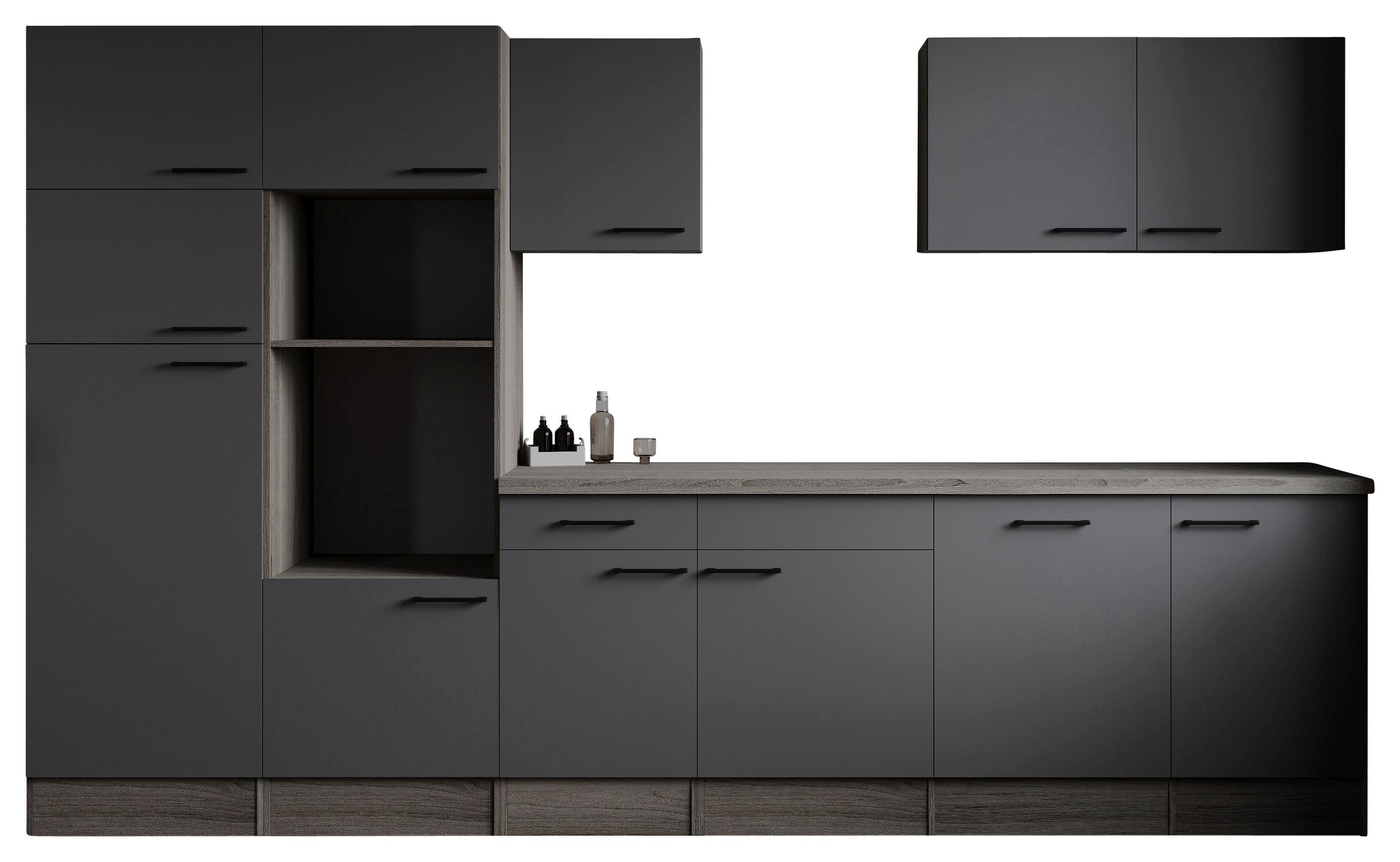 Küchenleerblock Oliver Grau, Eiche Dekor B: 340 Cm - Eichefarben/Grau, Design, Holzwerkstoff (340cm) - Respekta