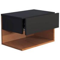 Nachtkästchen Usal Xl B: 45 Cm Schwarz/eiche Dekor - Eichefarben/Schwarz, MODERN, Holzwerkstoff (45/30/32cm) - MID.YOU