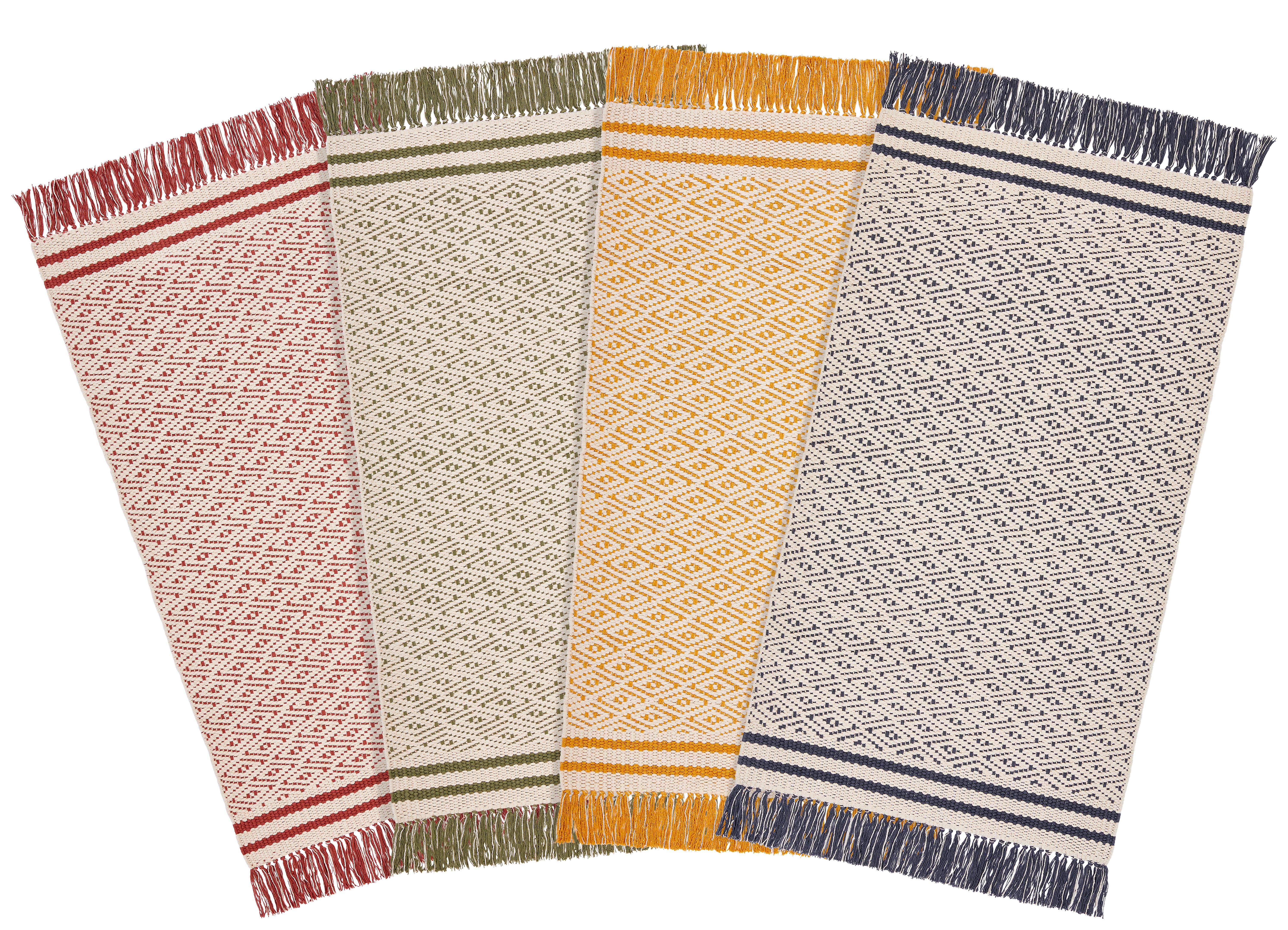 Teppich Vorleger Rot Mit Fransen Iman 70x120 Cm - Rot, MODERN, Textil (70/120cm) - Ondega