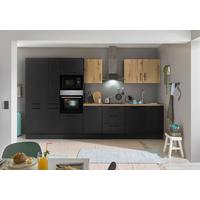 Küchenblock Turin Schwarz/eiche Dekor B: 360 Cm - Schwarz/Eiche Artisan, Basics, Holzwerkstoff (360cm) - MID.YOU