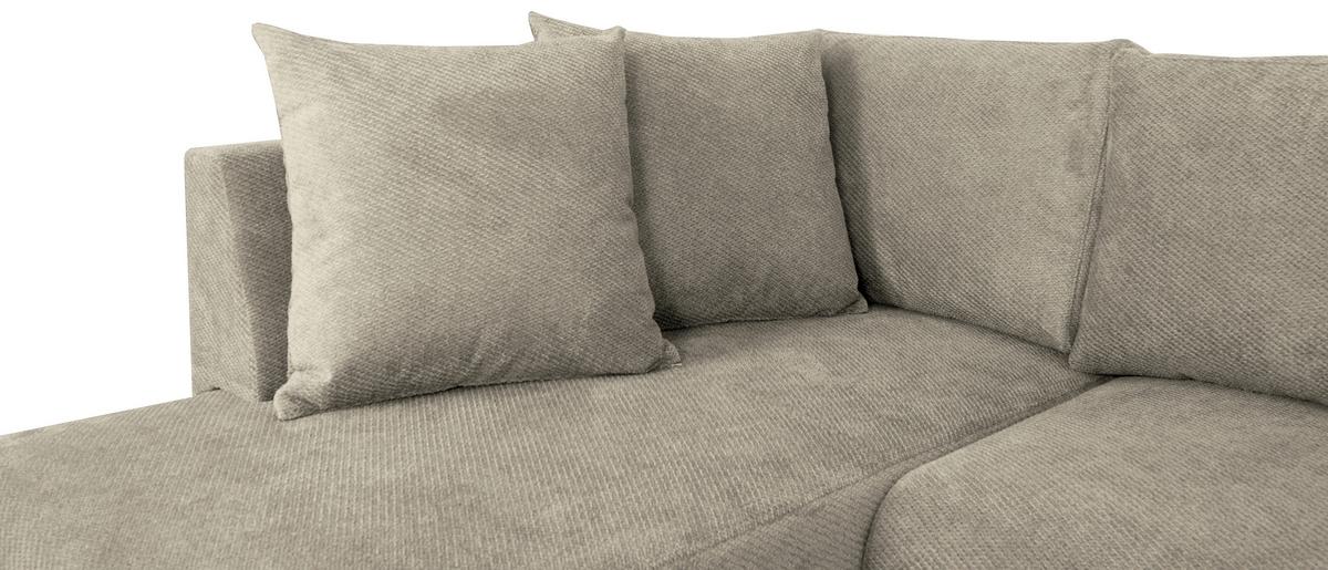 Wohnlandschaft Veronice Taupe B: 313 cm - Taupe/Blau, Trend, Textil (171/313/141cm)