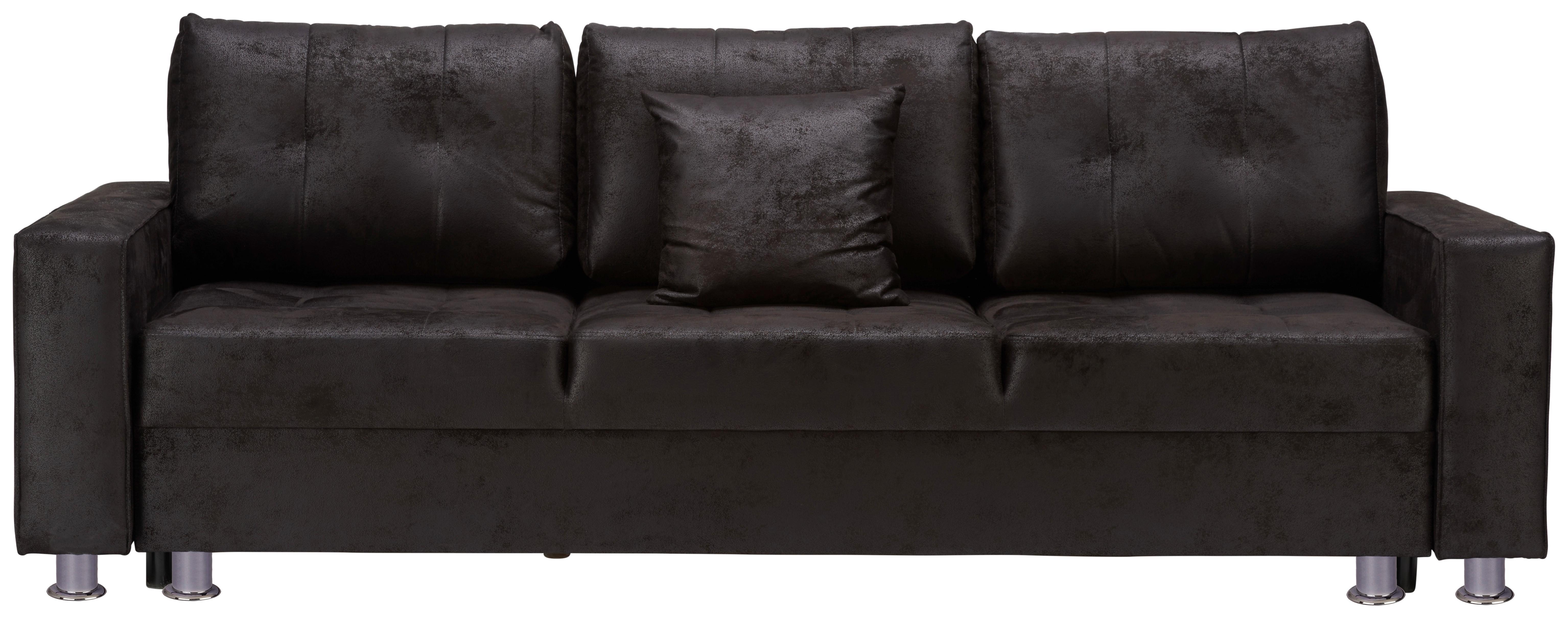 Schlafsofa Francesco - Chromfarben/Schwarz, MODERN, Textil (236/86/98cm) - Livetastic