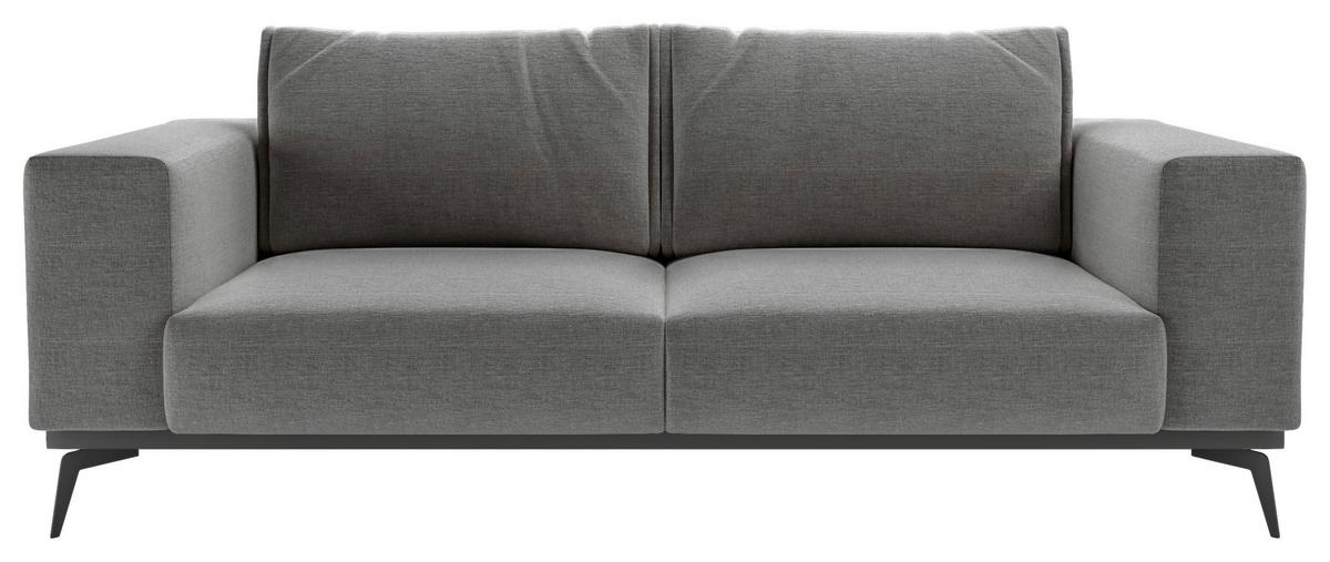 2-Sitzer-Sofa Isolde Dunkelgrau - Dunkelgrau/Schwarz, Design, Holz/Textil (250/87/95cm) - MID.YOU