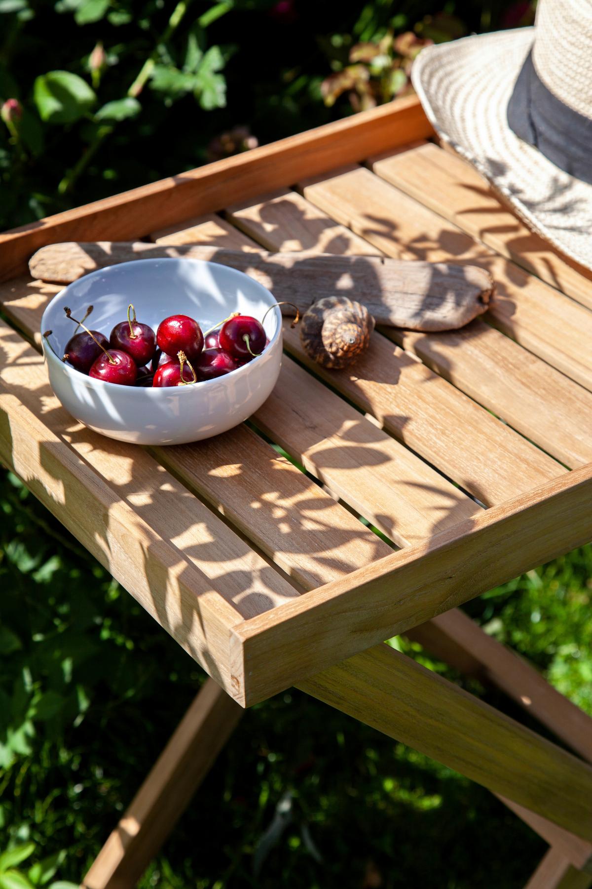 Gartentisch Klappbar Tray Table Teakholz L 60 cm - Teakfarben, KONVENTIONELL, Holz (60/40/65cm) - MID.YOU