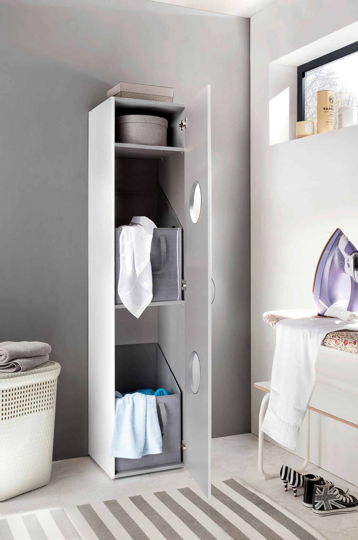 SKŘÍŇ MRK - bílá/barvy hliníku, Konvenční, kompozitní dřevo/plast (40/185cm) - Mömax