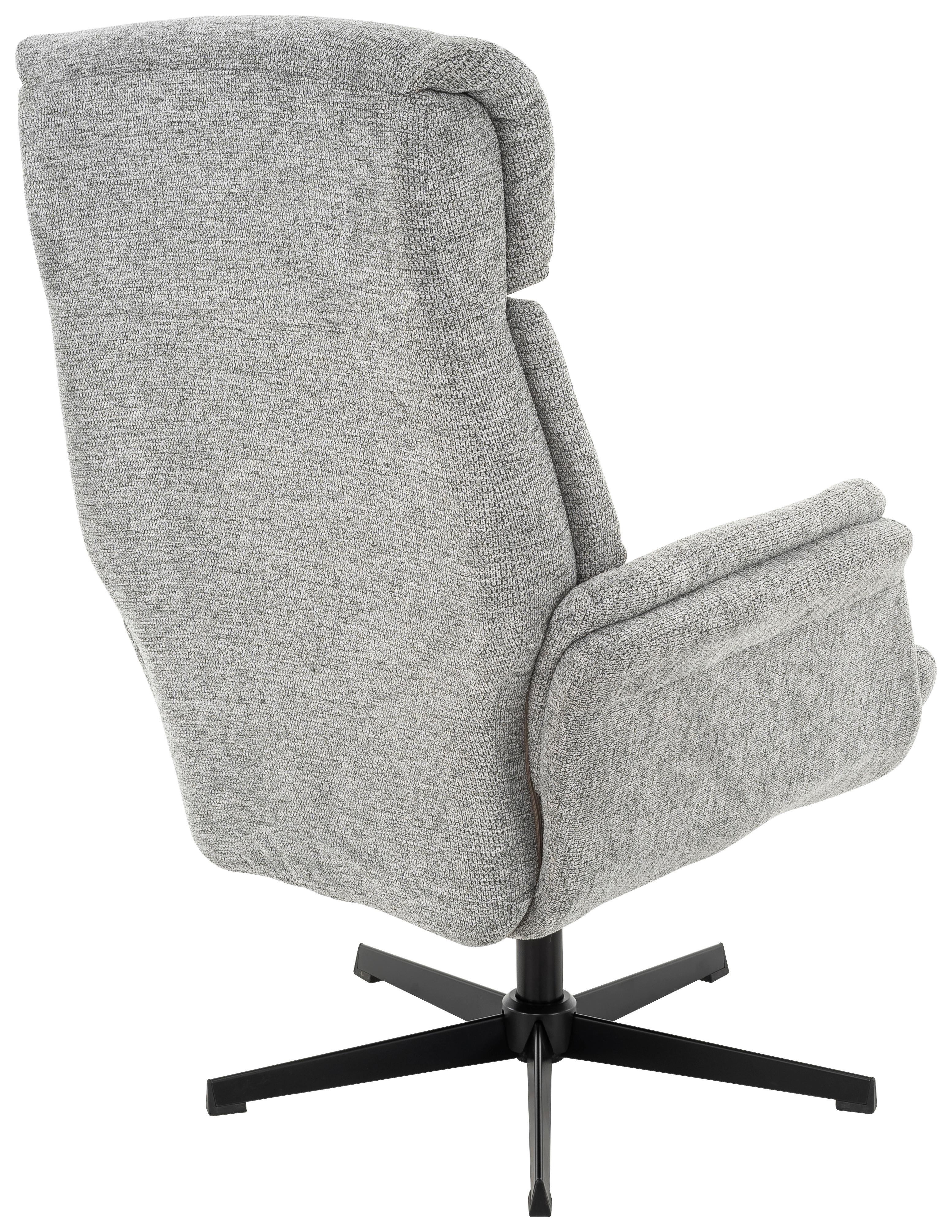 Relaxsessel Violina Hellgrau B: 75 cm - Hellgrau/Schwarz, Basics, Holz/Textil (75/110/87cm) - P & B