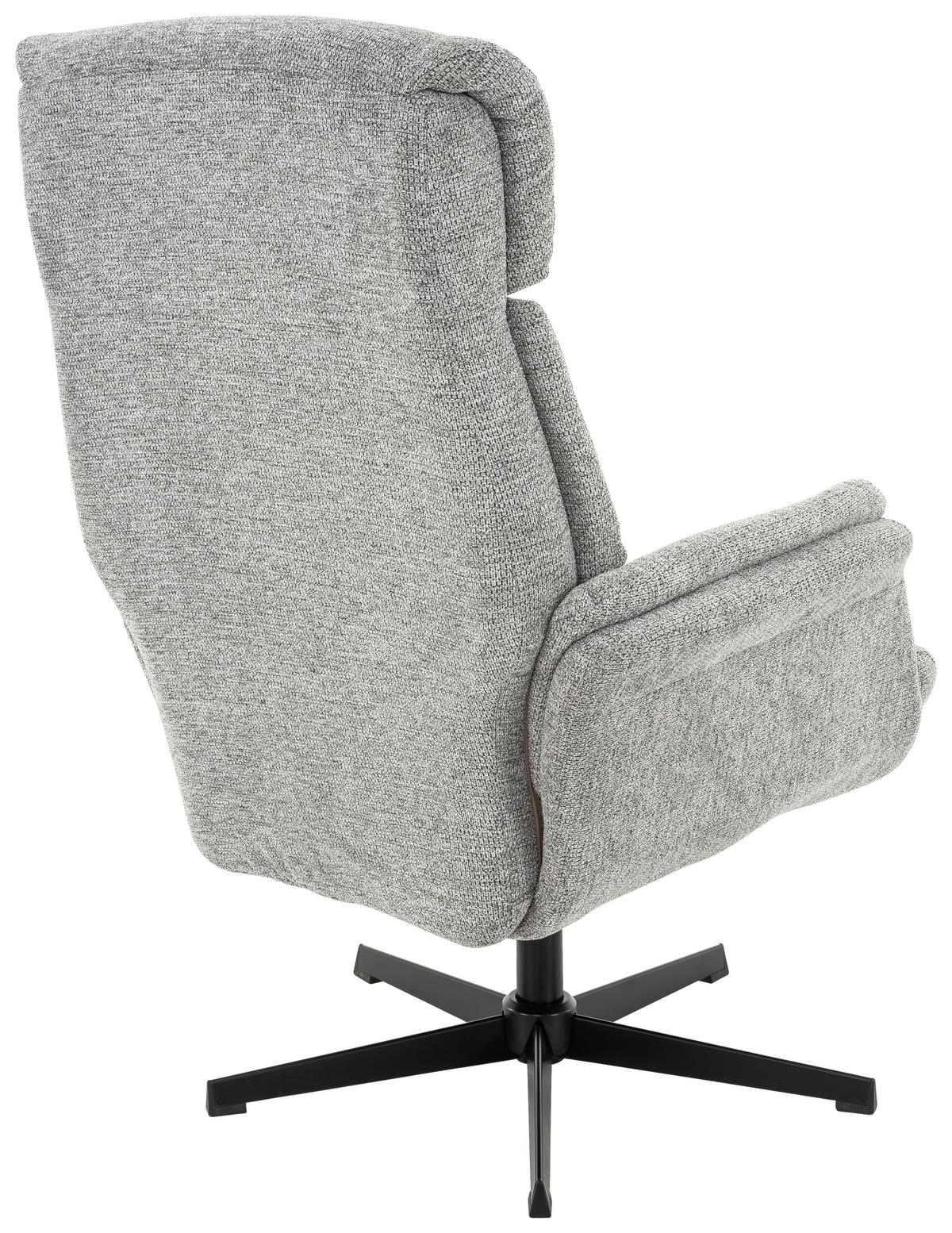 Relaxsessel Violina Hellgrau B: 75 Cm - Hellgrau/Schwarz, Basics, Holz/Textil (75/110/87cm) - P & B