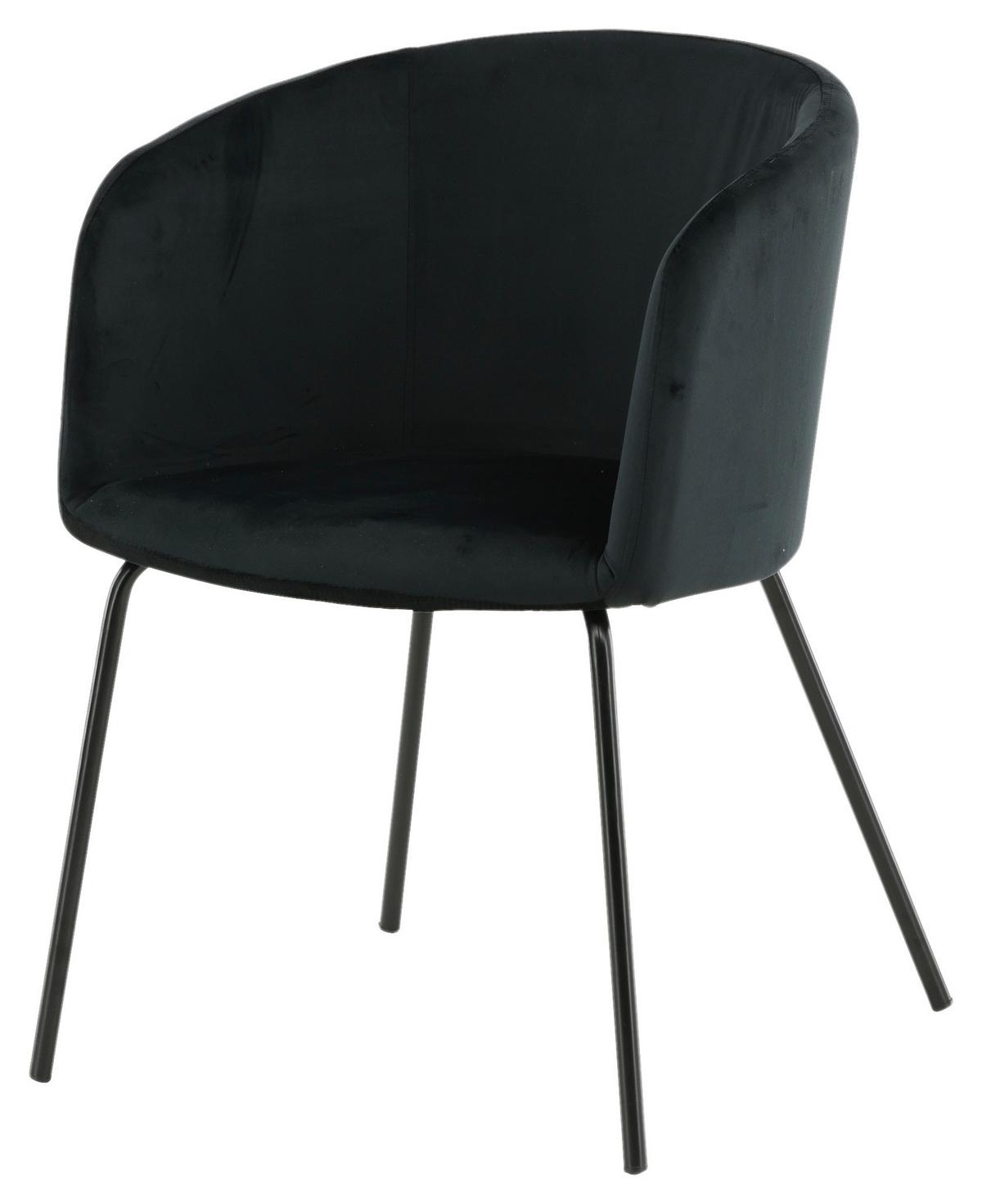 Armlehnstuhl Berit - Schwarz, KONVENTIONELL, Holz/Kunststoff (55/78/55cm) - Livetastic