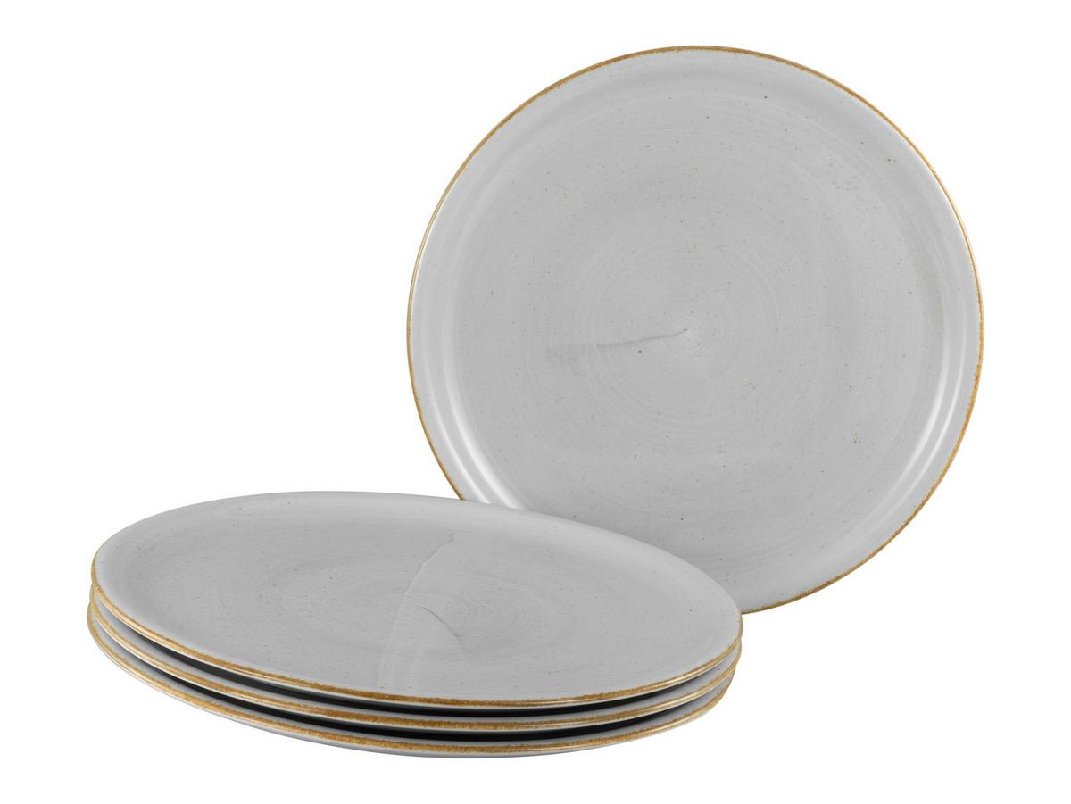 Pizzateller Vintage Nature Hellgrau L: 33,5 Cm - Hellgrau, Basics, Keramik (33cm) - Creatable