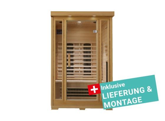 Infrarotkabine Kuppari inkl. Lieferung & Montage - Naturfarben, MODERN, Holz (120/190/105cm)