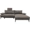 Ecksofa mit Bettkasten Lagacy 260x192 cm Webstoff Graubraun - Graubraun/Schwarz, Design, Textil (260/192cm) - MID.YOU