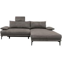 Ecksofa mit Bettkasten Lagacy 260x192 cm Webstoff Graubraun - Graubraun/Schwarz, Design, Textil (260/192cm) - MID.YOU