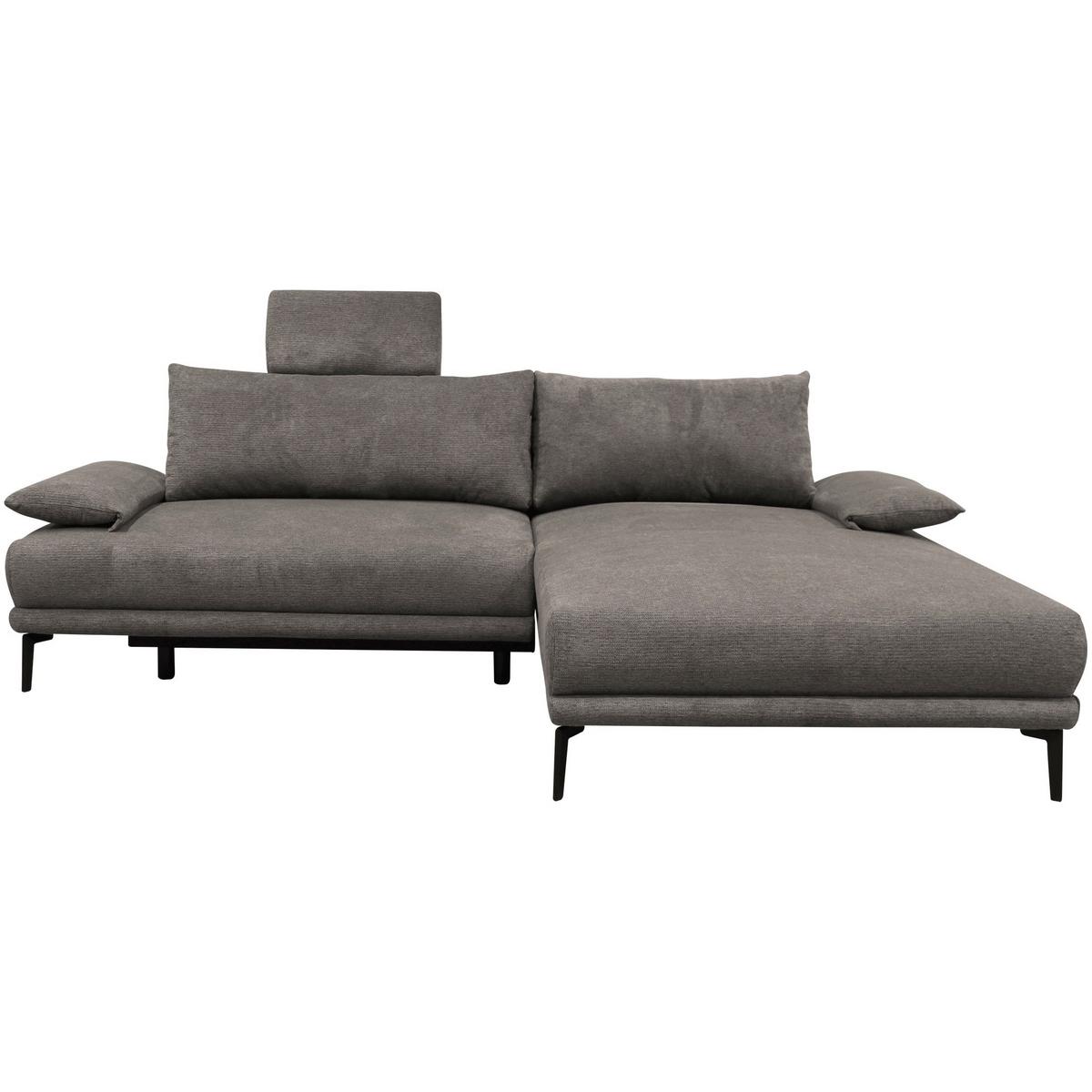 Ecksofa mit Bettkasten Lagacy 260x192 cm Webstoff Graubraun - Graubraun/Schwarz, Design, Textil (260/192cm) - MID.YOU