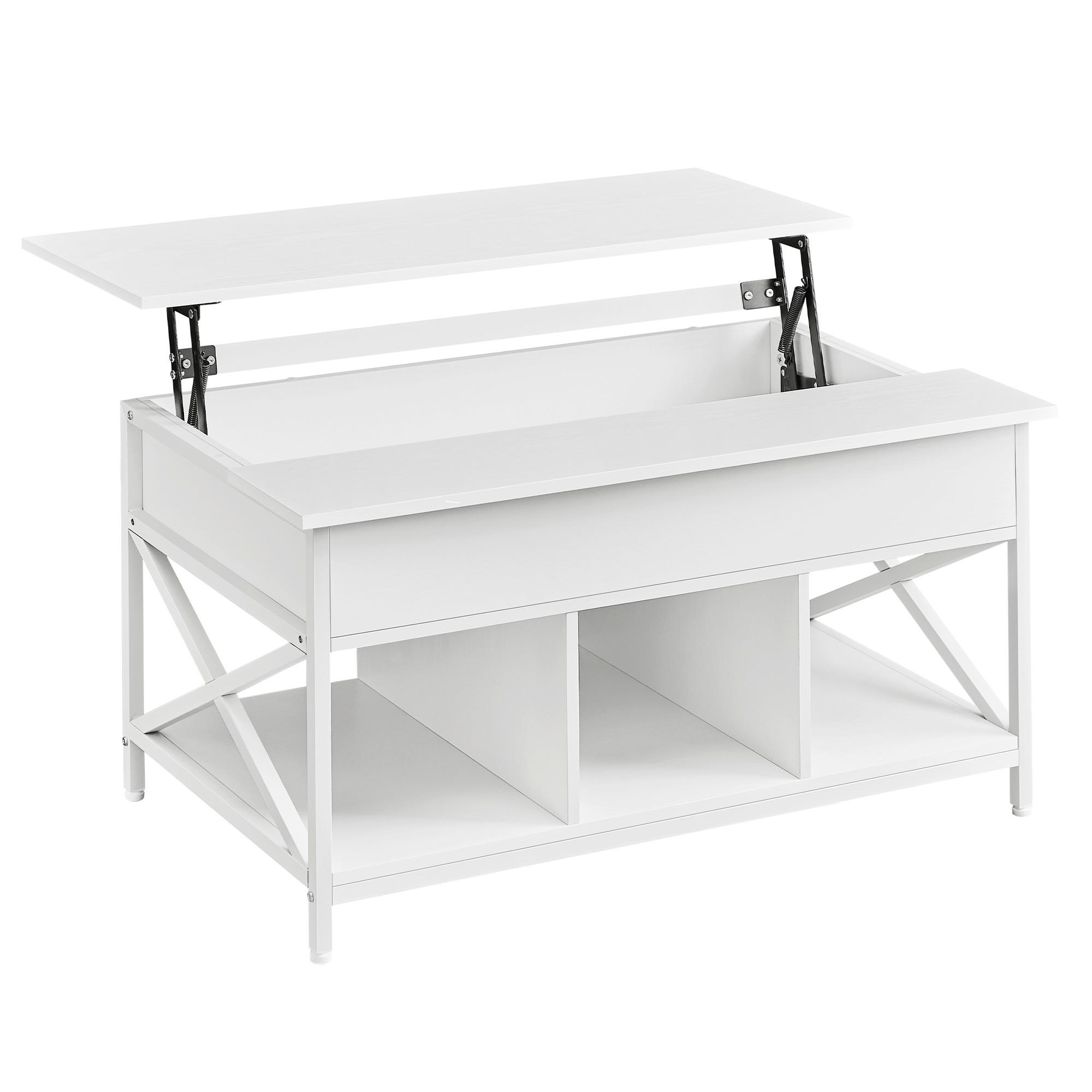 KONFERENČNÍ STOLEK BÍLÁ - bílá, Basics, kov/kompozitní dřevo (100/60/48-62cm) - Boxxx