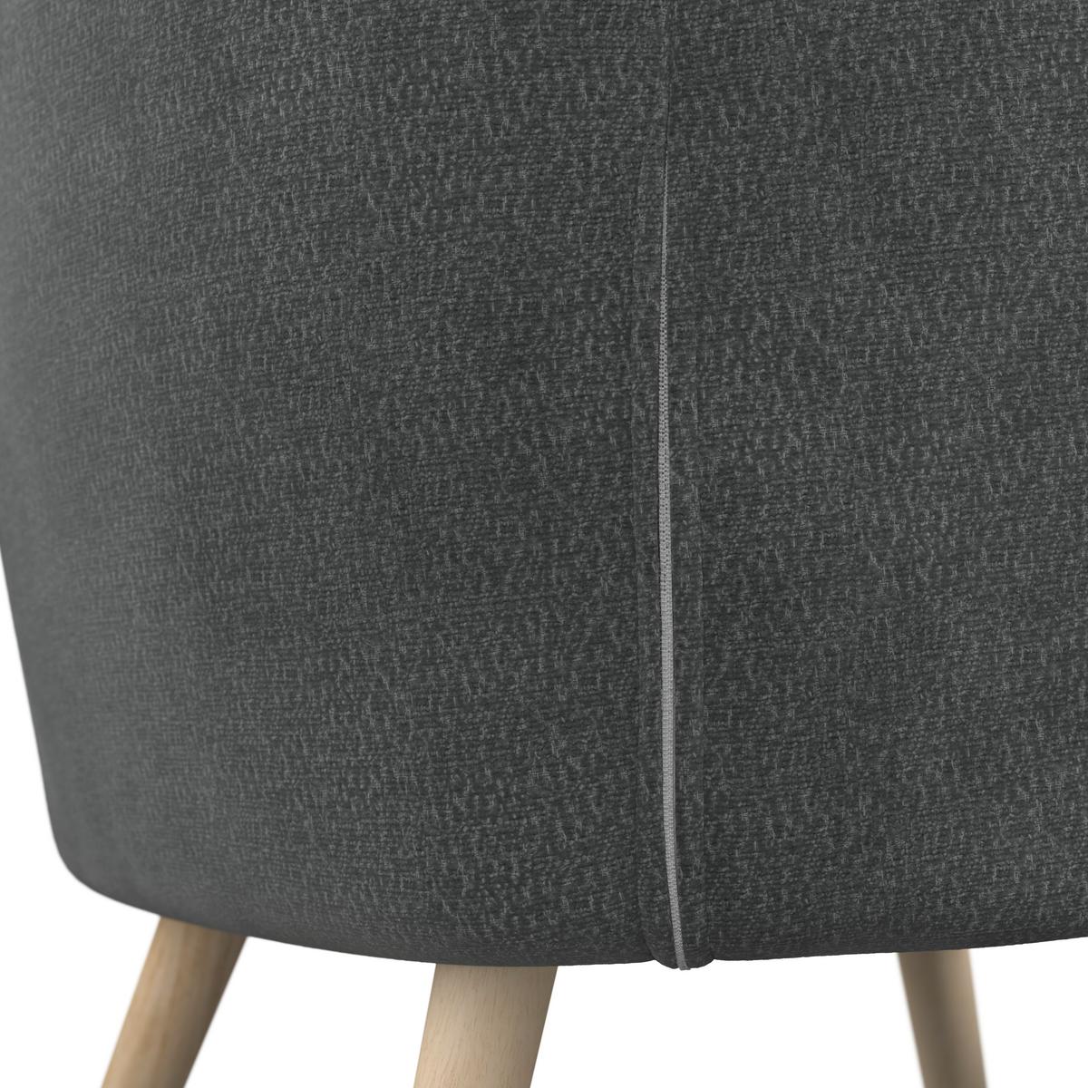 Relaxační křeslo SONJA, černá žinylka, max.140 kg - černá/přírodní barvy, Moderní, dřevo/textil (71/69/68cm) - Bessagi Home