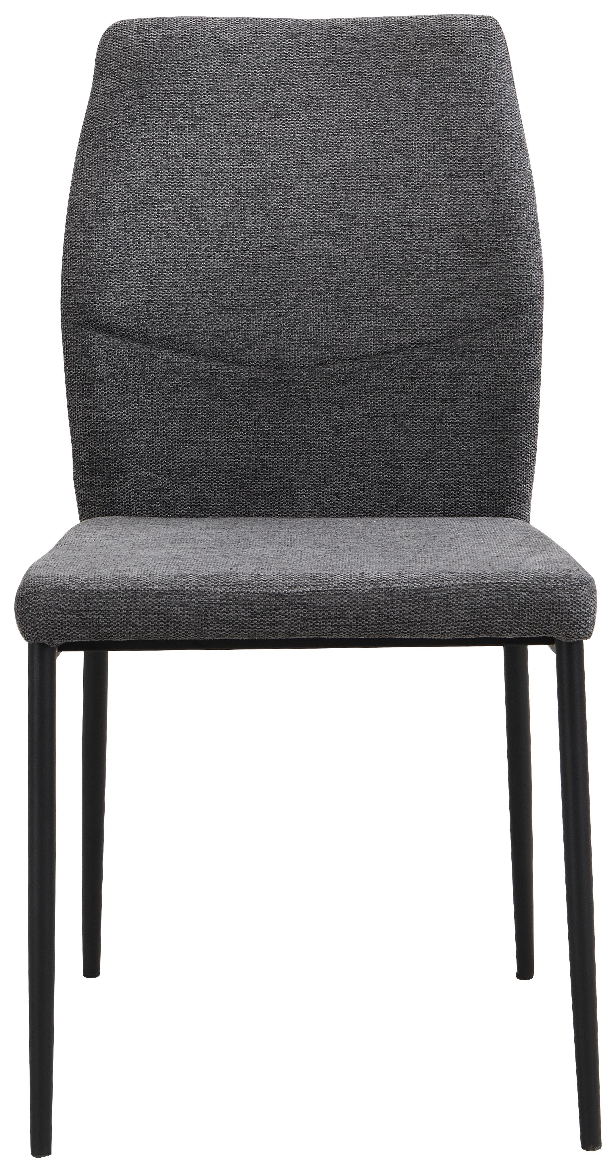 Vierfußstuhl Augusta Webstoff Anthrazit - Anthrazit/Schwarz, MODERN, Textil/Metall (45/87/55cm) - Kela