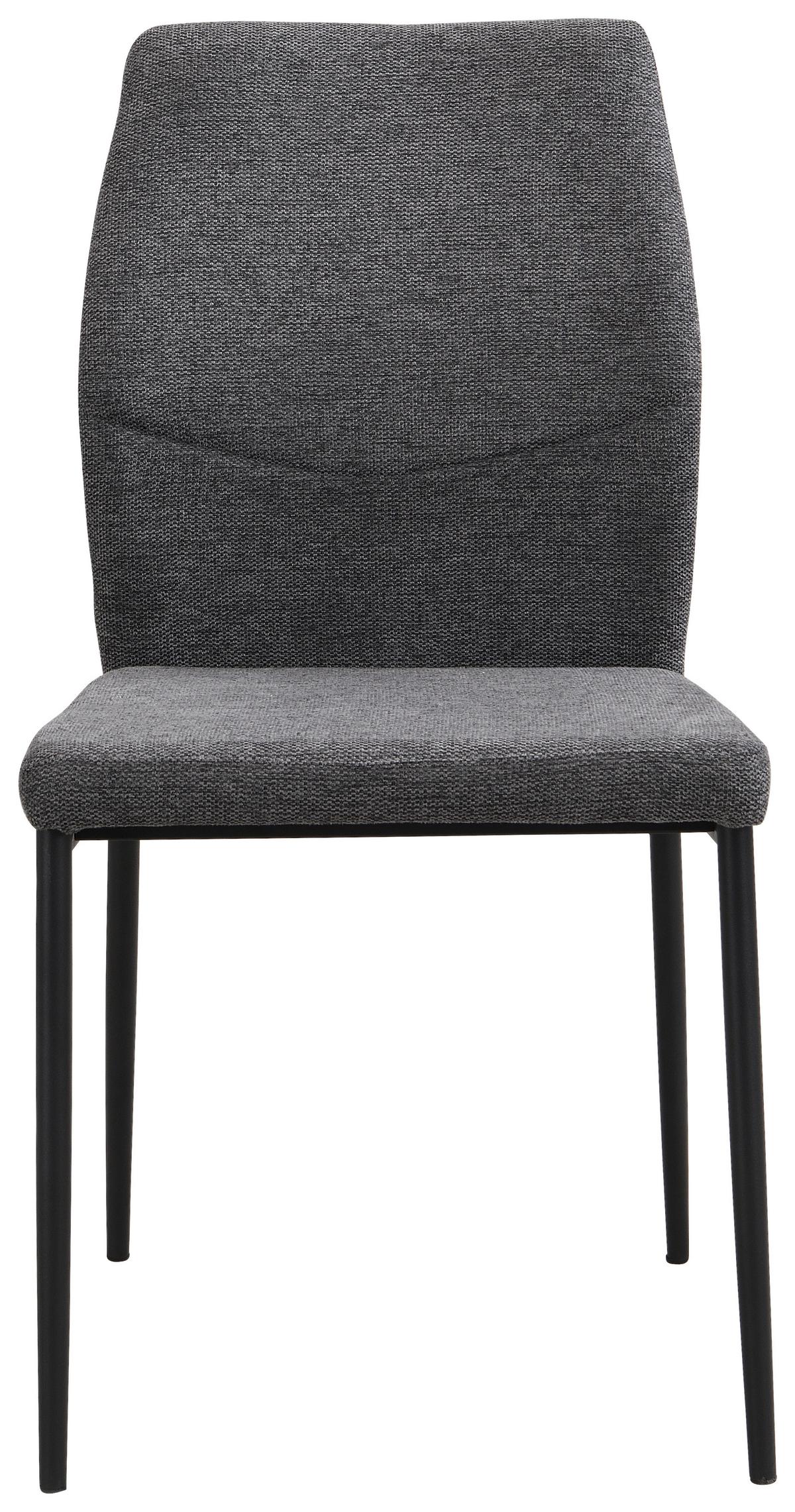 Vierfußstuhl Augusta Webstoff Anthrazit - Anthrazit/Schwarz, MODERN, Textil/Metall (45/87/55cm) - Kela