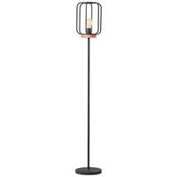 Stehlampe Holz Tosh Schwarz/Braun Industrial-Style - Schwarz/Braun, LIFESTYLE, Holz/Metall (25/162,5cm) - Brilliant