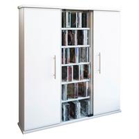 CD Regál Santo š: 86 cm bílý - bílá, Konvenční, kompozitní dřevo/sklo (86/91,5/18cm) - MID.YOU