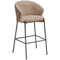 Barhocker Corey Textil Braun B: 53,5 Cm - Schwarz/Braun, MODERN, Textil/Metall (53,5/101/54cm) - MID.YOU