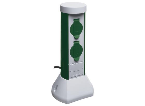 Steckdosenelement GC-2F 2M Zuleitung Grün/Grau - Grau/Grün, KONVENTIONELL, Kunststoff (18,6/37/15,2cm) Steckdosenelement GC-2F 2M Zuleitung Grün/Grau - Grau/Grün, KONVENTIONELL, Kunststoff (18,6/37/15,2cm)