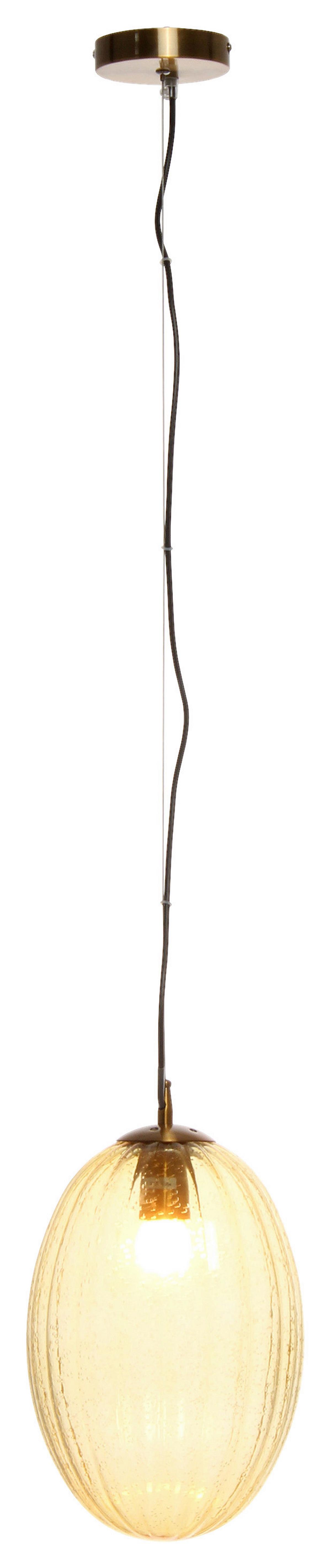 Hängeleuchte Virgina 125 Bernsteinfarben B: 23 Cm - Bernsteinfarben, Basics, Glas/Metall (23/23/36cm) - Kayoom