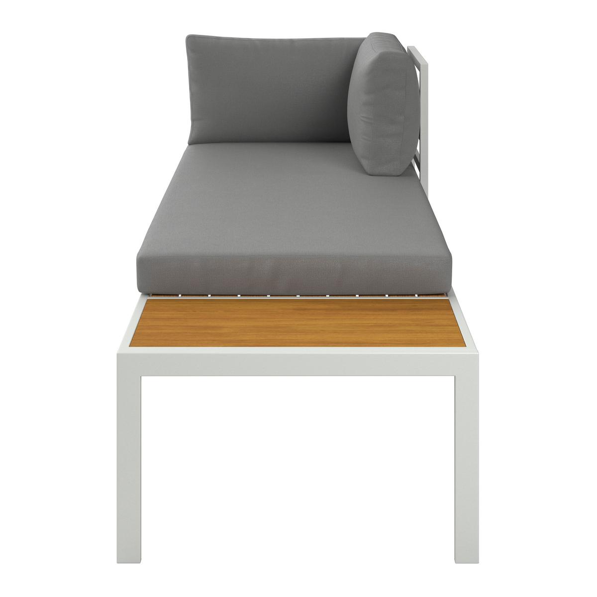 Záhradní lehátko EDUARDO - šedá/barvy akácie, Moderní, kov/dřevo (200/60/70cm) - Bessagi Garden