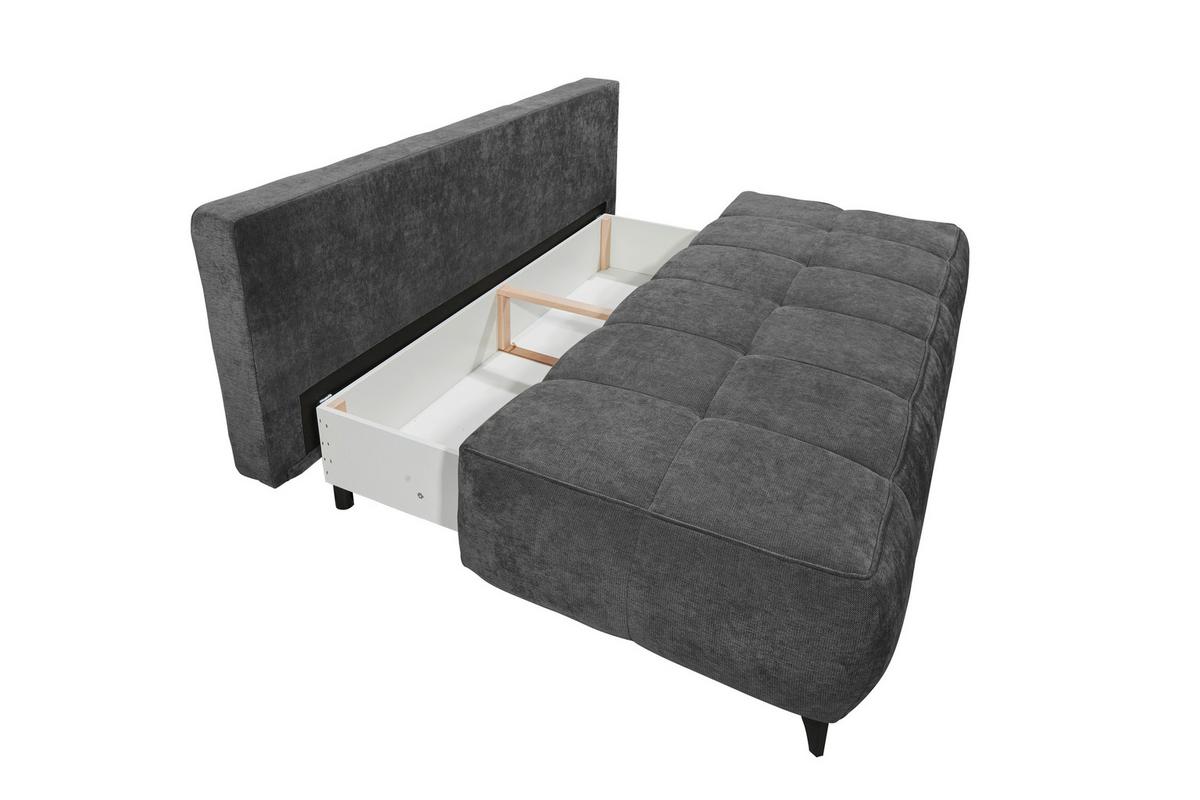 Schlafsofa Elisa Antrahrazit, Schlaffunktion - Anthrazit/Schwarz, MODERN, Textil (215/96/106cm) - MID.YOU