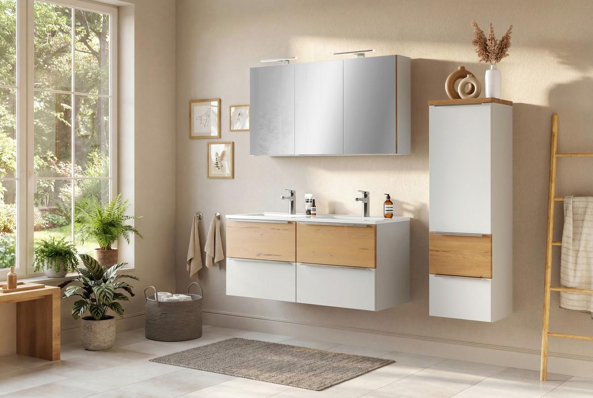 SPIEGELSCHRANK Verona Weiß B: 120cm - Weiß, Trend, Glas/Holzwerkstoff (120/64/20cm) - Held