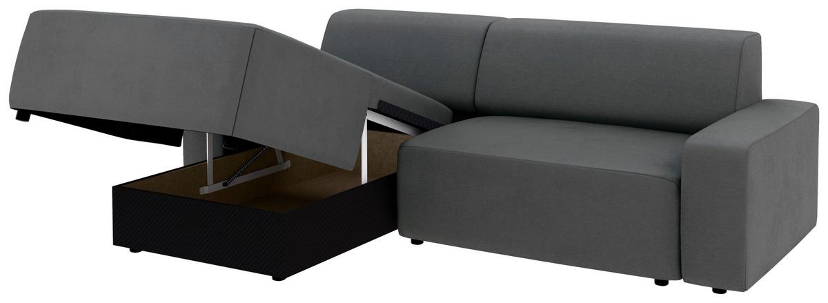 Ecksofa Wien, Anthrazit S: 162x246 cm - Anthrazit/Schwarz, MODERN, Textil (162/246cm) - Trendmanufaktur
