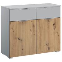 Kommode Modern 93 cm Alabama Extra Hellgrau - Hellgrau/Alufarben, MODERN, Holzwerkstoff (93/81/42cm)