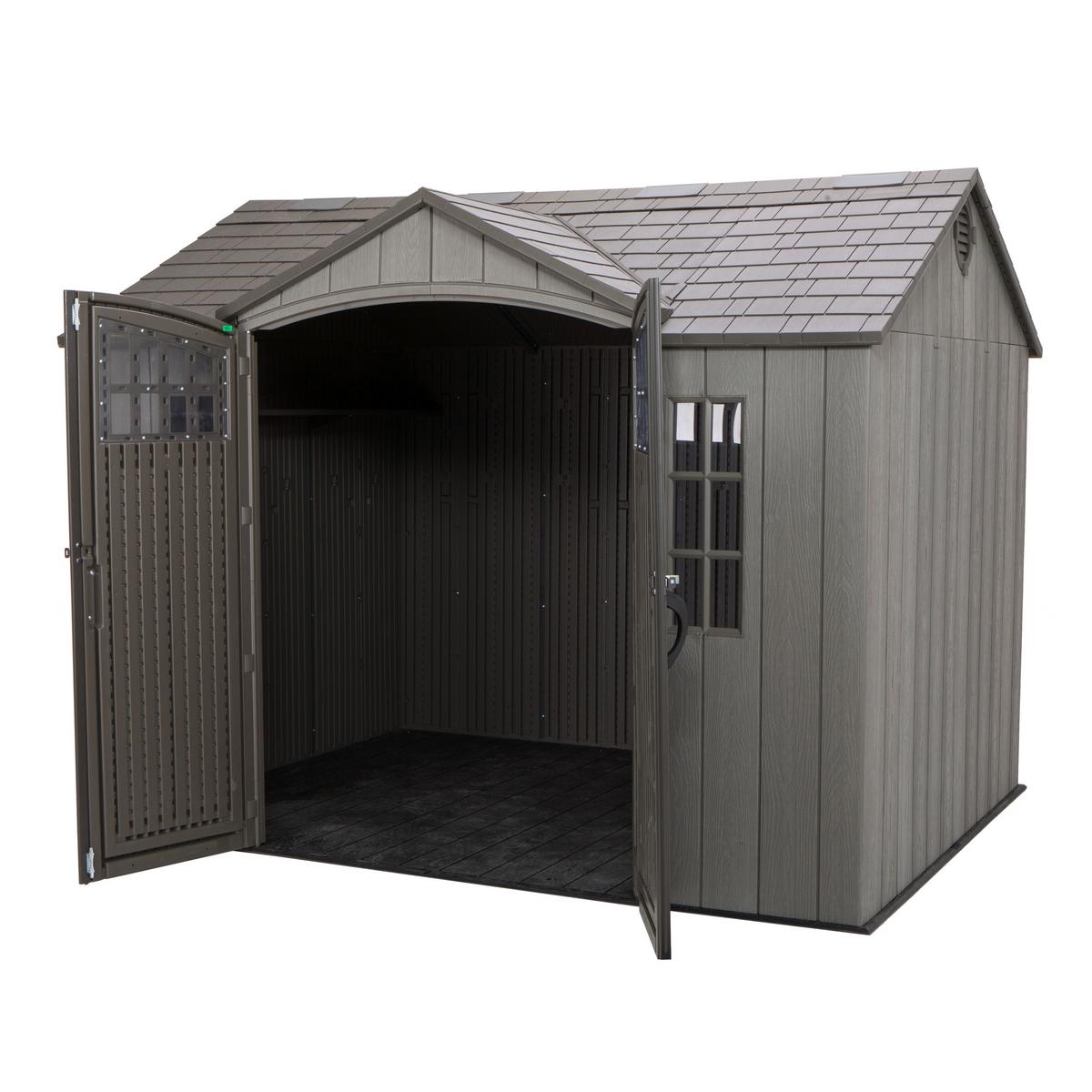 Gerätehaus versperrbar 305x244x244 cm - Dunkelgrau, Basics, Kunststoff (305/244/244cm)