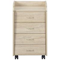 Rollcontainer Eiche Dekor Novi BxHxT 40x36x65 cm - Sonoma Eiche, Basics, Holzwerkstoff/Kunststoff (40/36/65cm) - MID.YOU
