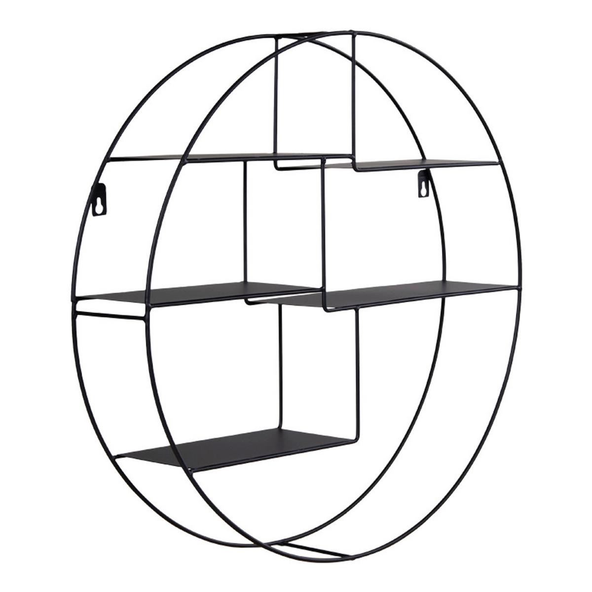Wandregal Genk Schwarz B: 47 cm - Schwarz, Design, Metall (47/10/47cm)