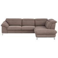 Ecksofa Mit Schlaffunktion Teresa Taupe - Taupe/Chromfarben, Design, Textil (293/232cm) - Livetastic