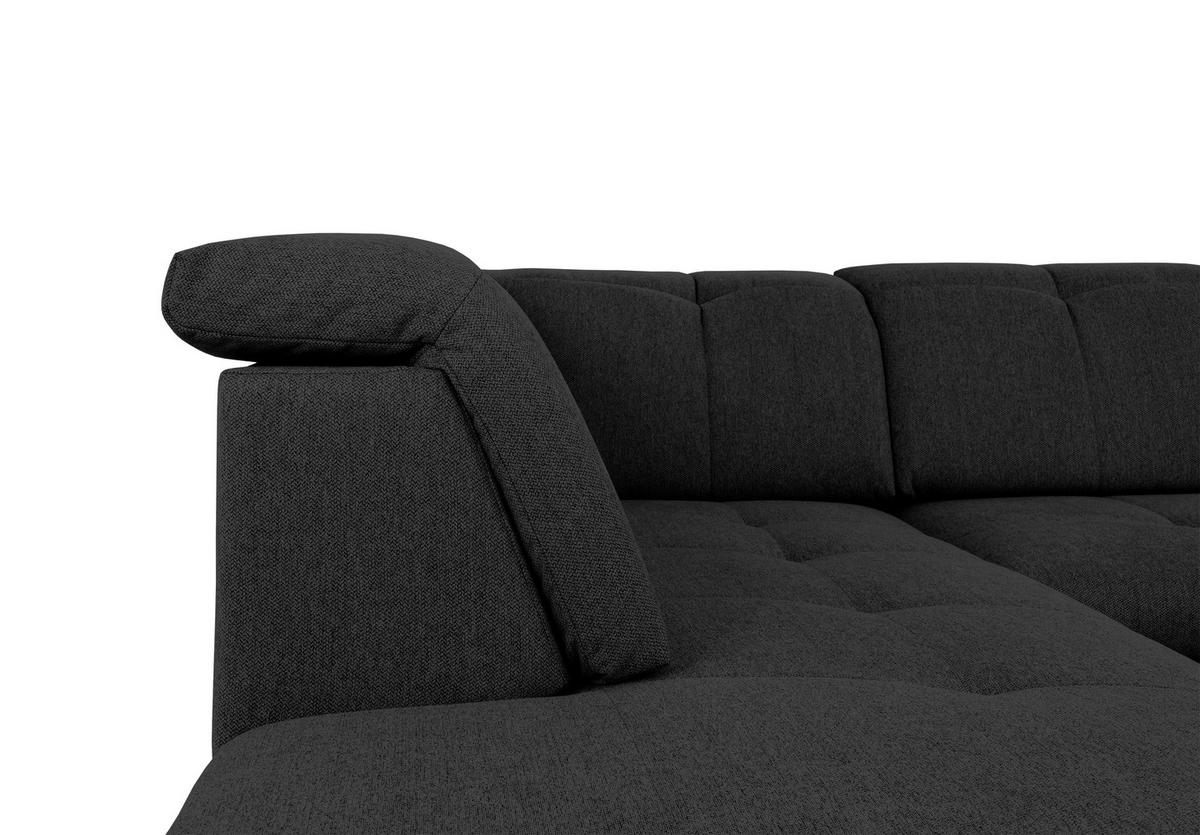 Wohnlandschaft Ramzes Schwarz U: 215x328x173 cm - Schwarz/Grau, Design, Textil (215/328/173cm) - MID.YOU